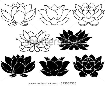 450x368 Lotus Flower Line Drawing - Japanese Lotus Flower Drawing