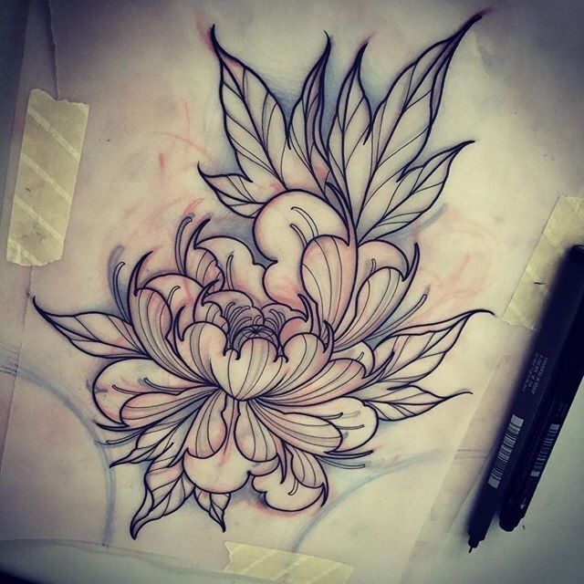 640x640 Zhenskie Eskizy Tattoos, Flower - Japanese Lotus Flower Drawing