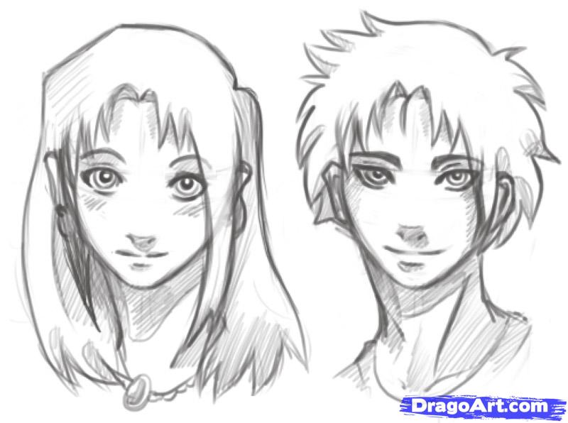 800x596 How To Draw Manga Heads, Step - Japanese Manga Drawing