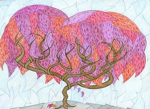 300x218 Japanese Maple Tree Paintings - Japanese Maple Tree Drawing