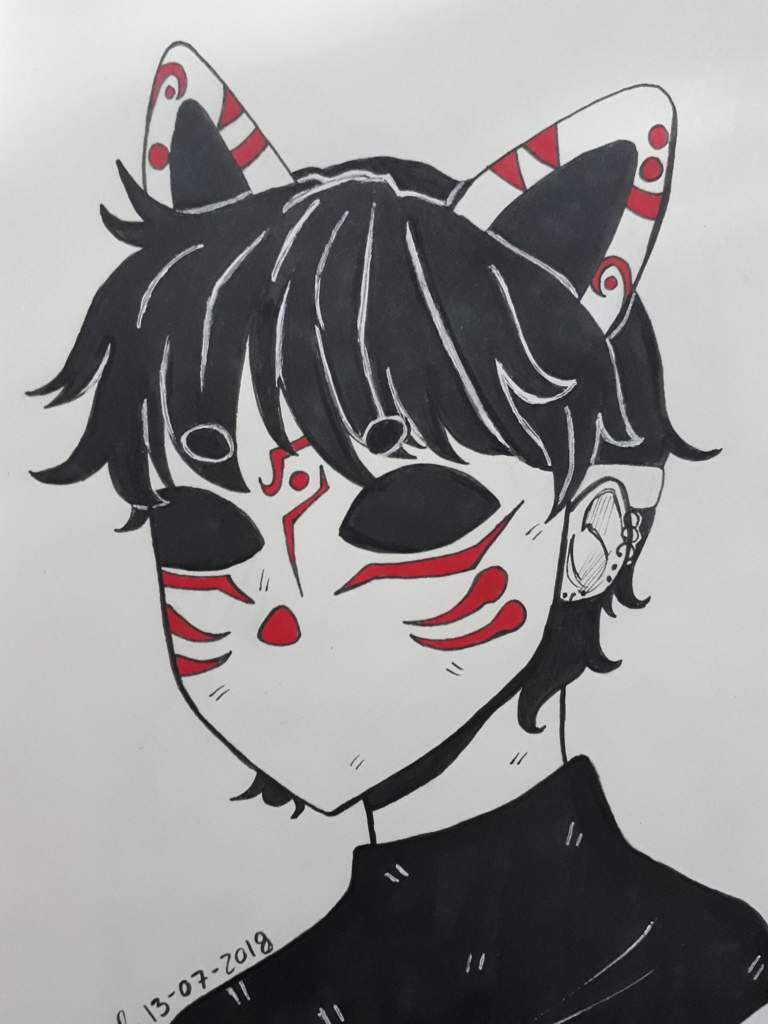 768x1024 Japanese Mask Art Amino - Japanese Mask Drawing