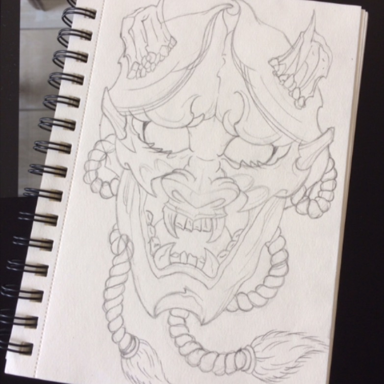 782x782 matth iwi hannya mask - Japanese Mask Drawing