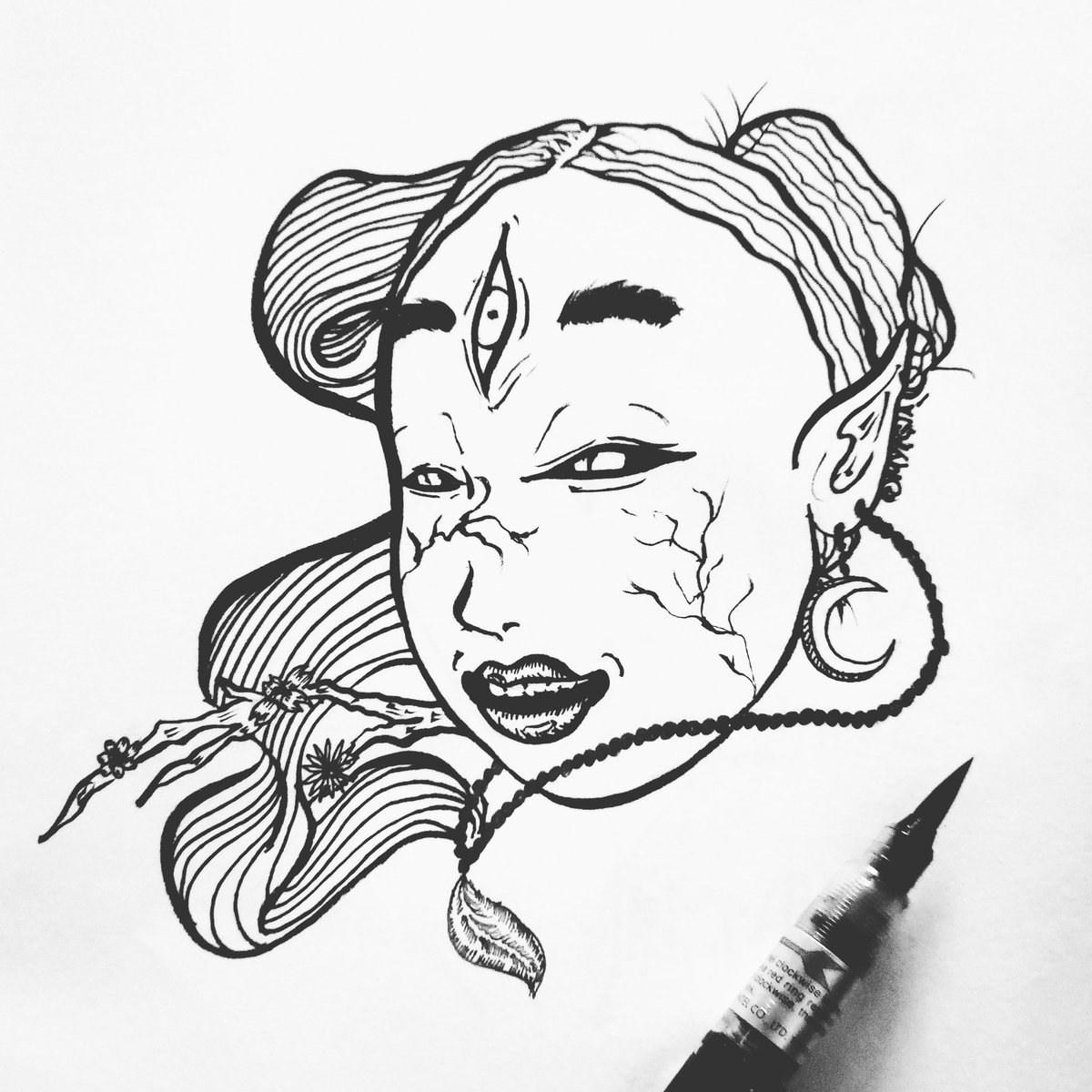 1200x1200 Myrgia On Twitter Smile, The Cracked Mask - Japanese Mask Drawing