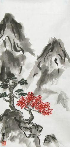 Japanese Mountain Drawing