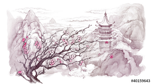 500x276 Japanese Mountains - Japanese Mountain Drawing