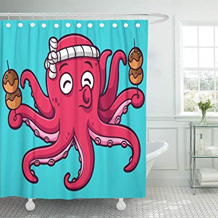 425x425 Custom Blue Animal Cartoon Octopus With Takoyaki - Japanese Octopus Drawing