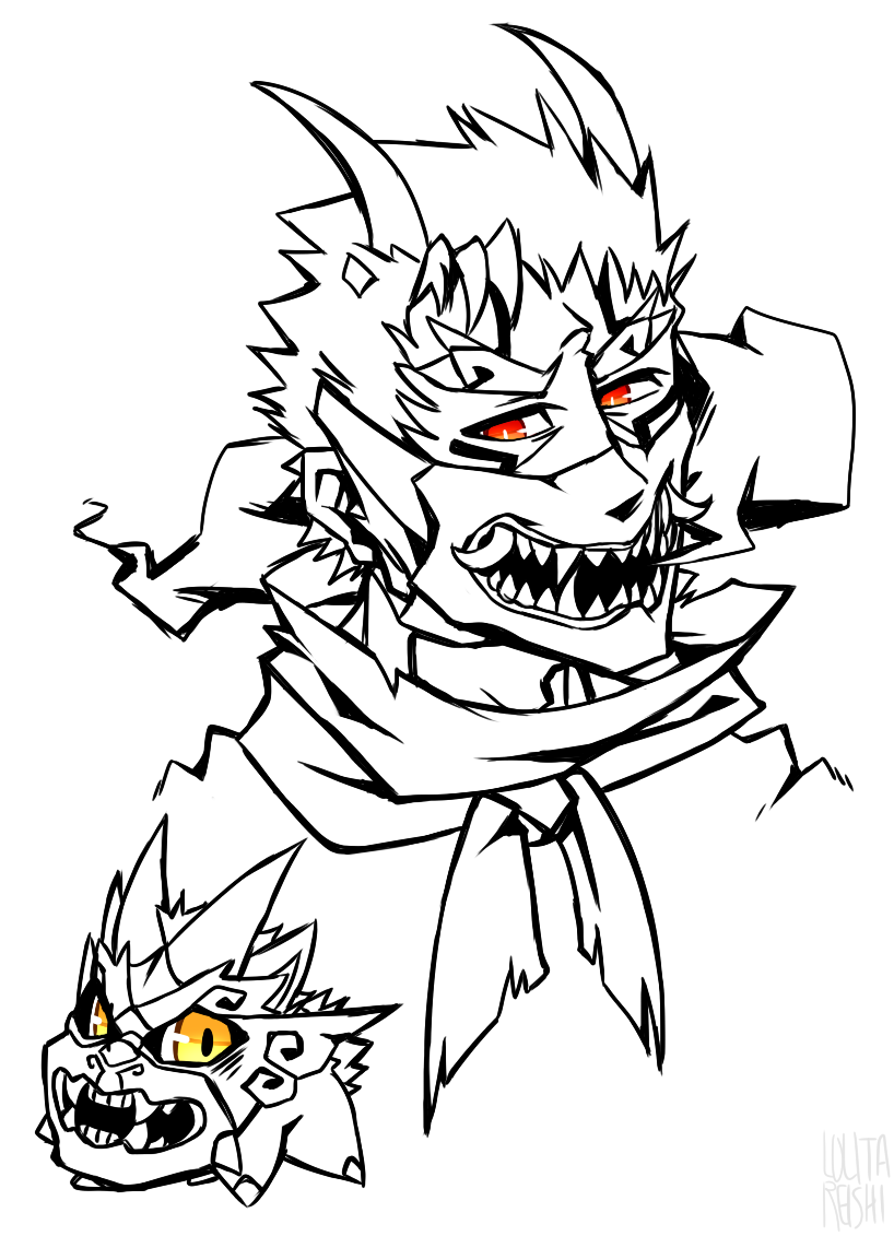 818x1131 Japanese Oni Mask Drawing - Japanese Oni Mask Drawing