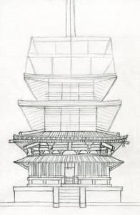 196x302 how to draw a pagoda, japanese pagoda, step - Japanese Pagoda Drawing