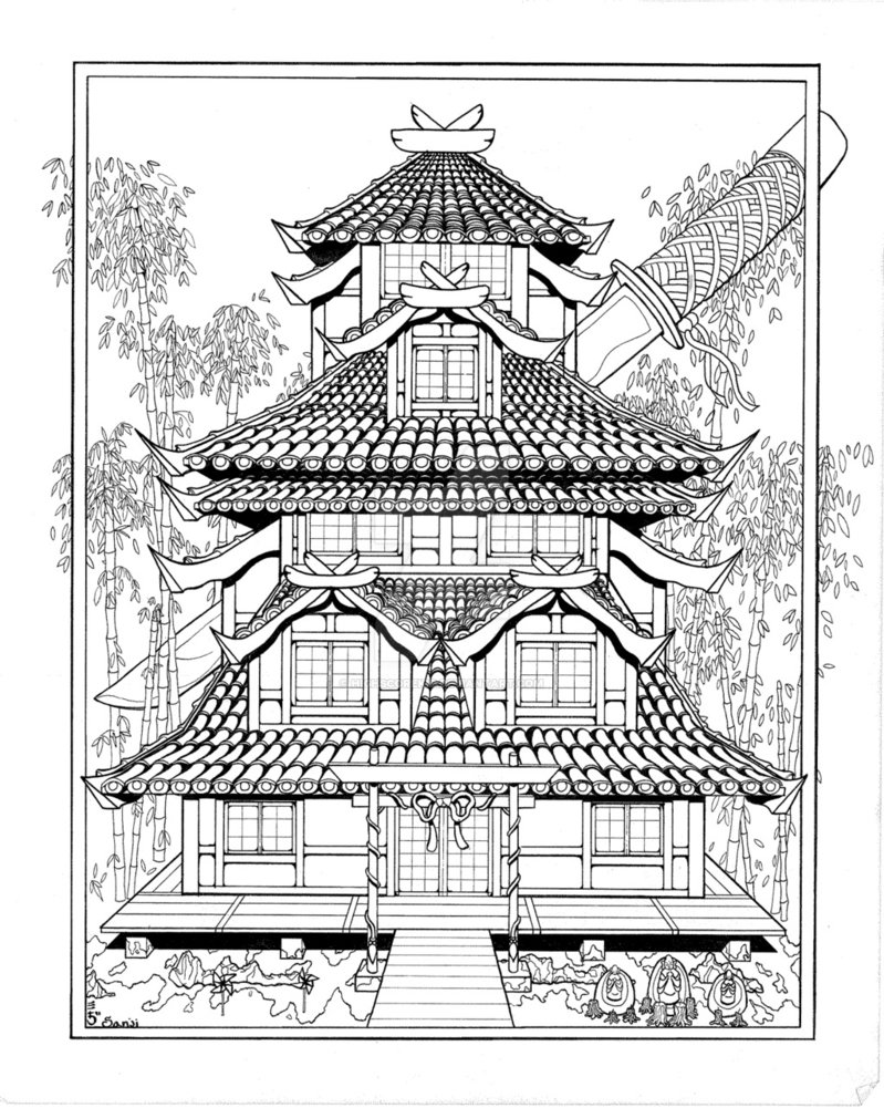 Huge Collection Of 'pagoda Drawing' Download More Than Images - J...