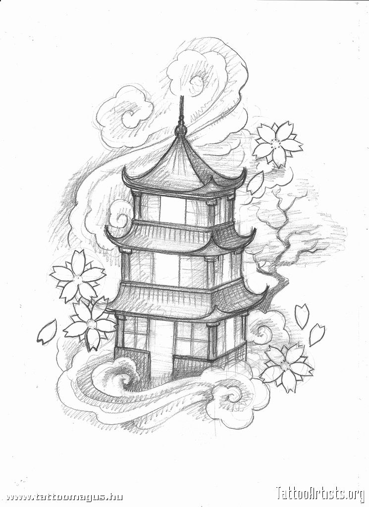 Japan Clipart Japanese Pagoda - Japanese Pagoda Drawing. 