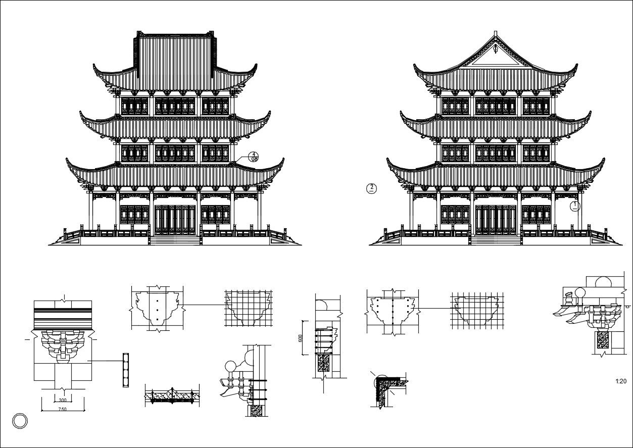 1253x887 chinese building drawing with japanese pagoda aaa drawings chinese - Japanese Pagoda Drawing