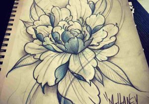 300x210 Japanese Peony Sketch Tattoos Pictures - Japanese Peony Drawing