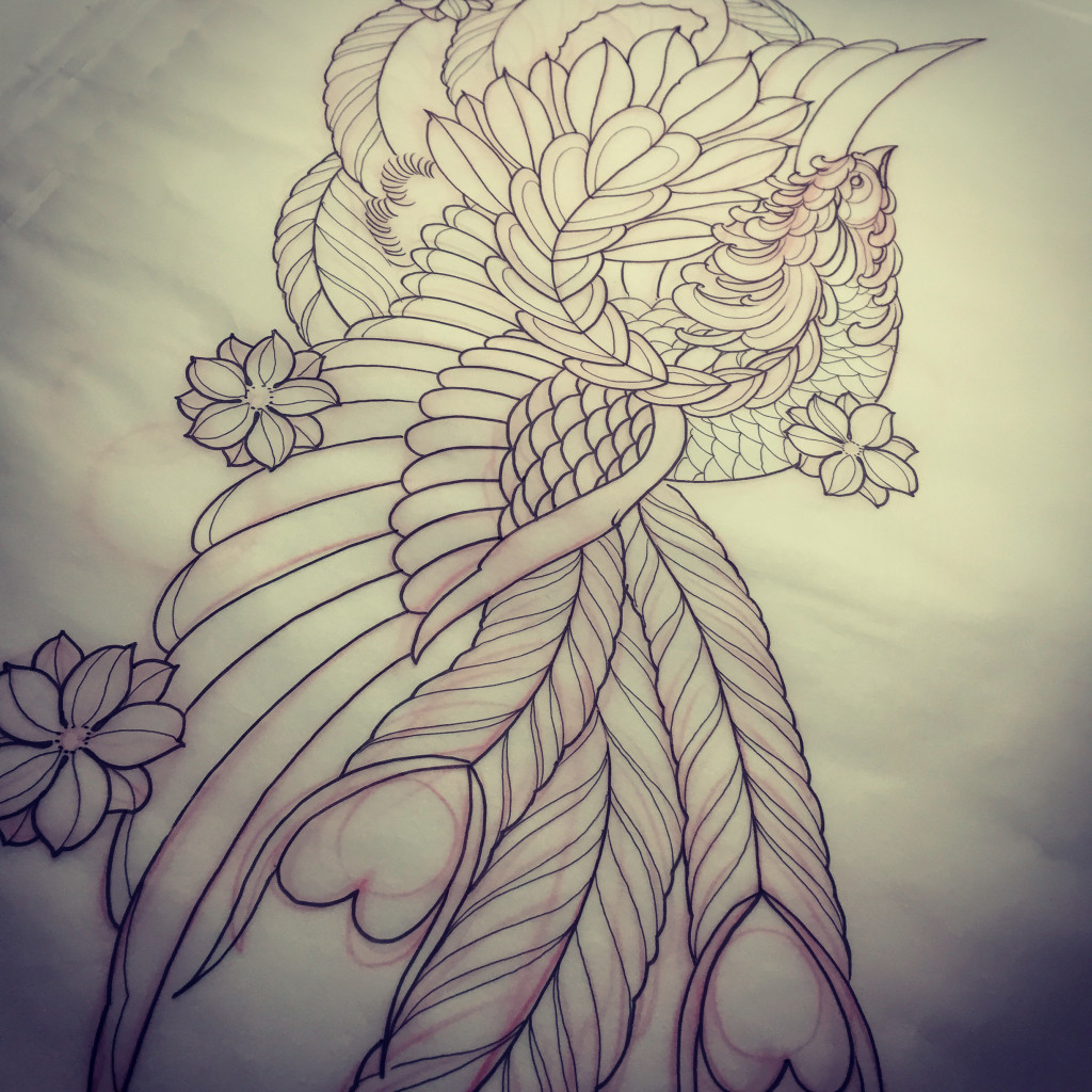 1024x1024 Pictures Of Traditional Japanese Phoenix Drawing - Japanese Phoenix Drawing