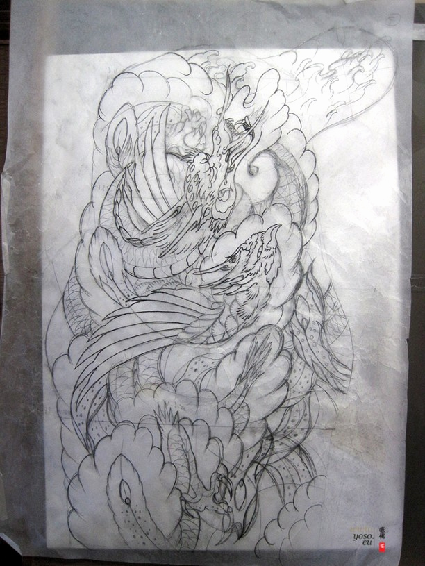 612x815 Traditional Japanese Phoenix Drawing Tattoo - Japanese Phoenix Drawing