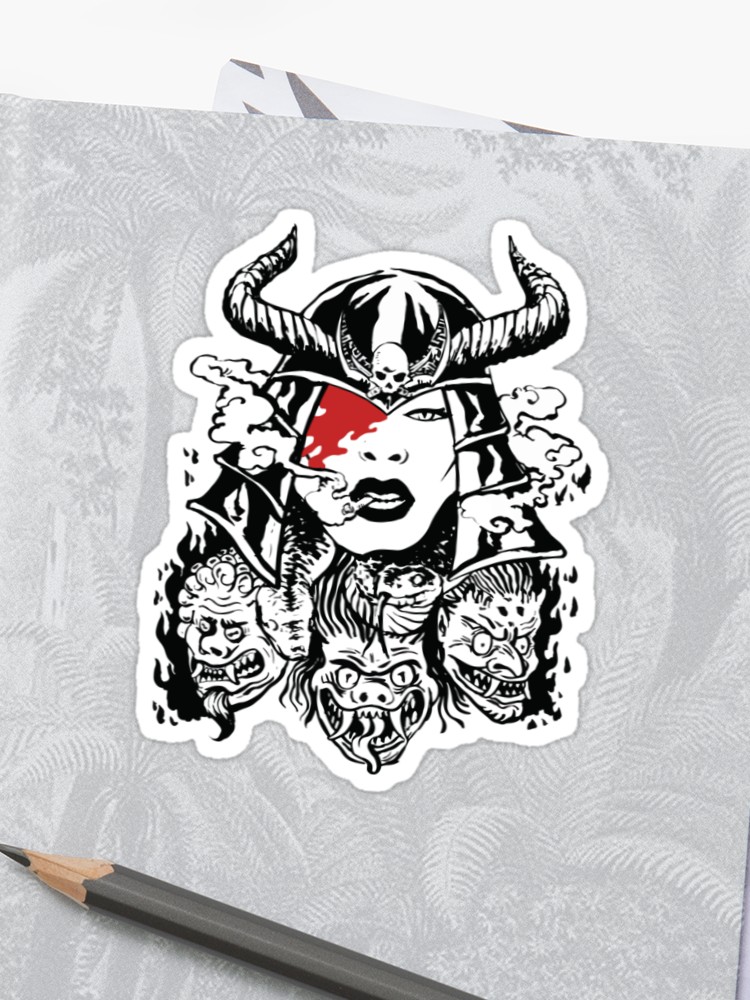 750x1000 smoke demon japanese sticker - Japanese Smoke Drawing