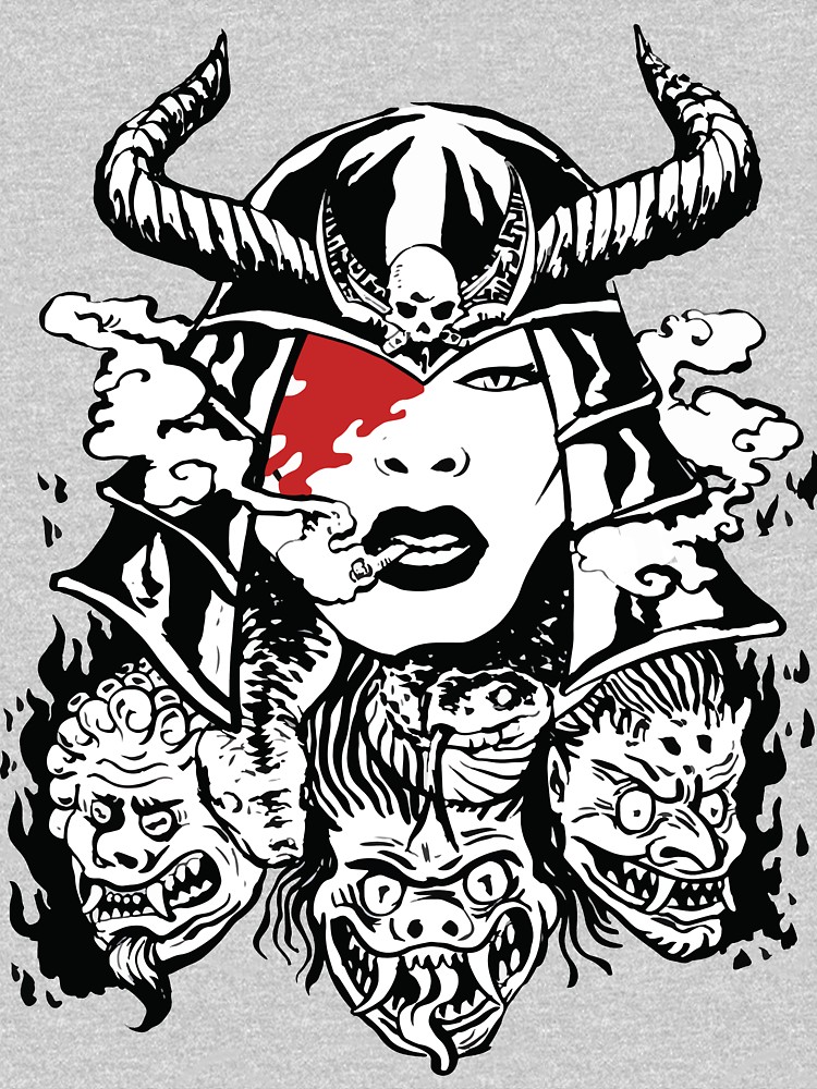 750x1000 smoke demon japanese women's fitted scoop t shirt - Japanese Smoke Drawing