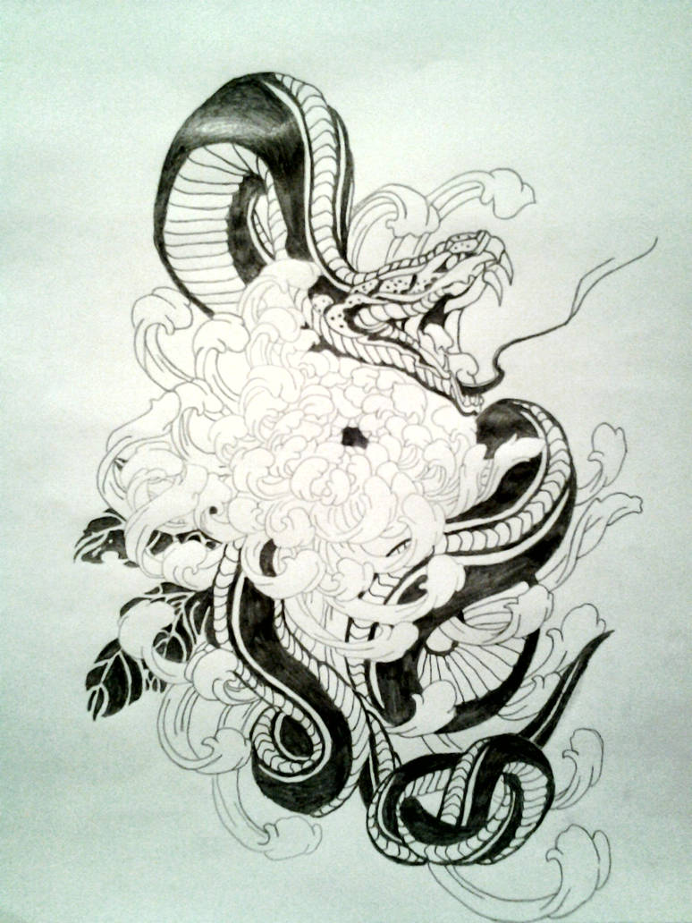 774x1032 Japanese Snake - Japanese Snake Drawing