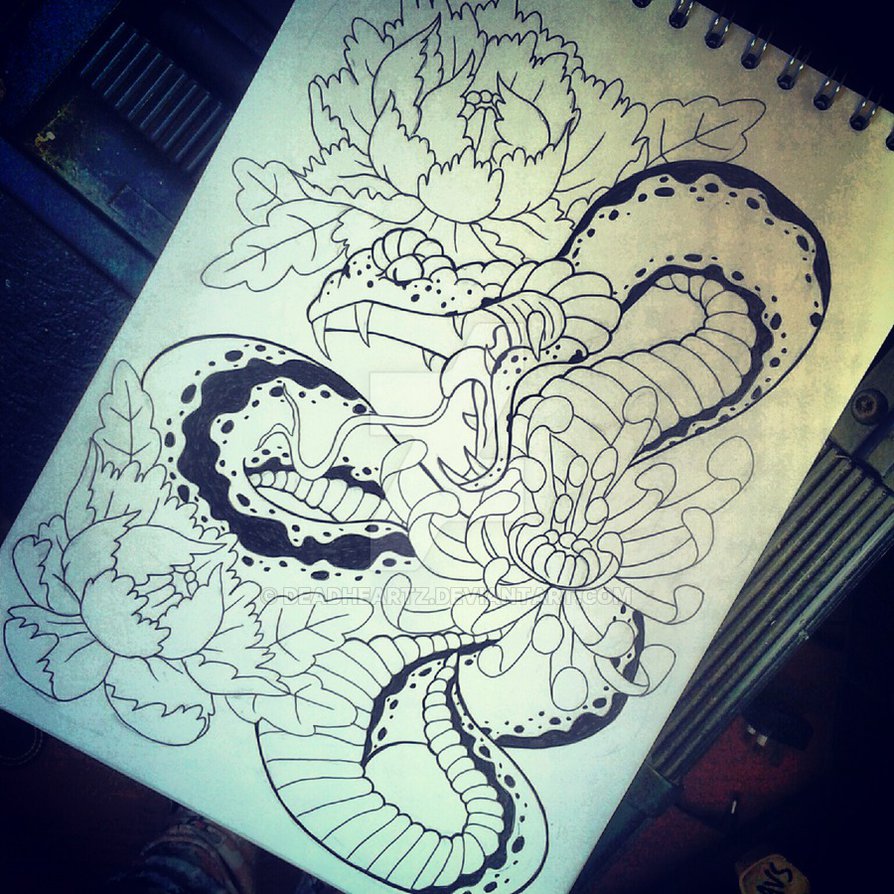 894x894 Japanese Snake - Japanese Snake Drawing
