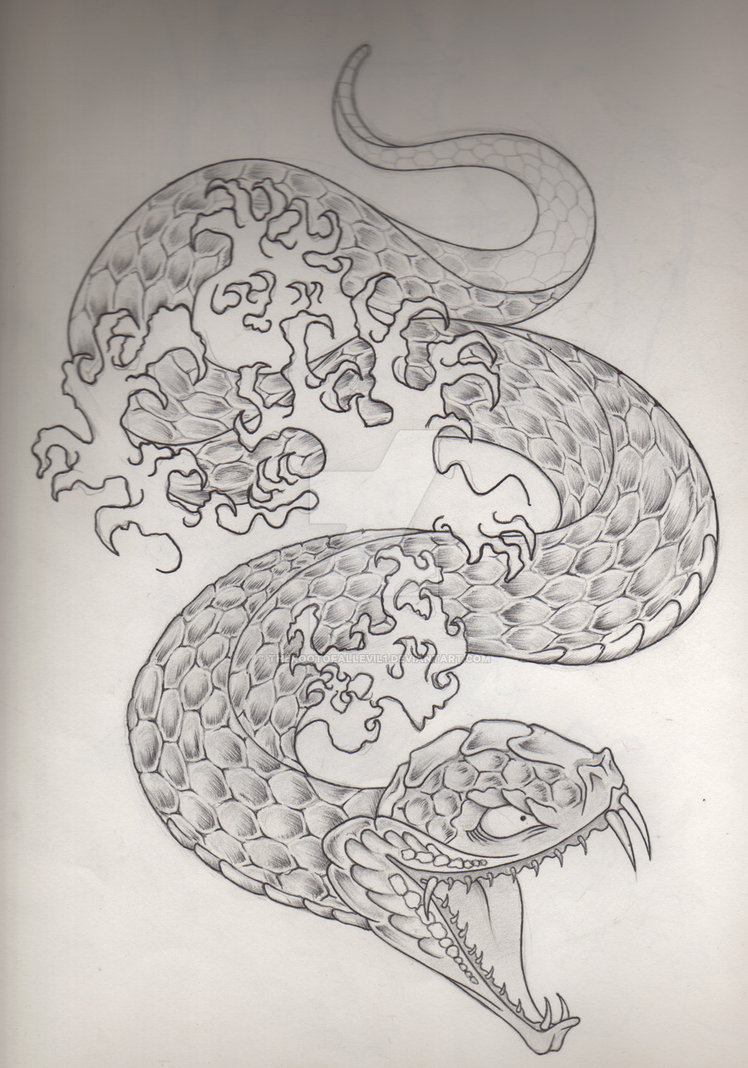 Japanese Snake Drawing at PaintingValley.com | Explore collection of ...