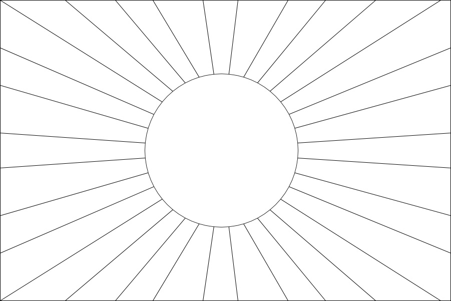 901x601 Filewar Flag Of The Imperial Japanese Army Blank - Japanese Sun Drawing