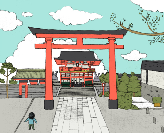 533x432 Japanese Food - Japanese Temple Drawing