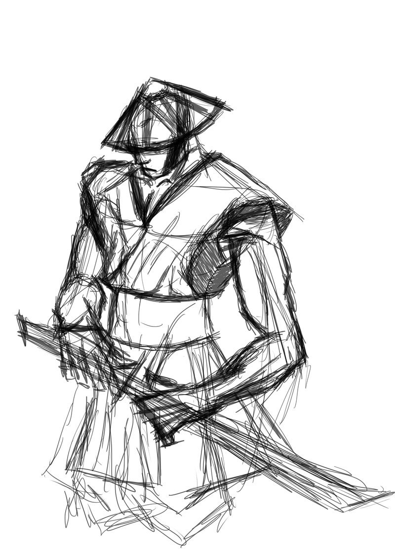 Japanese Warrior Drawing