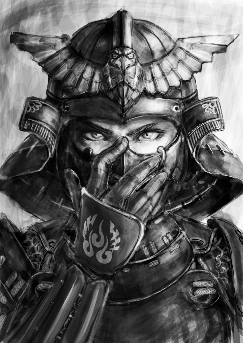 848x1200 draw samurai drawing, samurai tattoo - Japanese Warrior Drawing