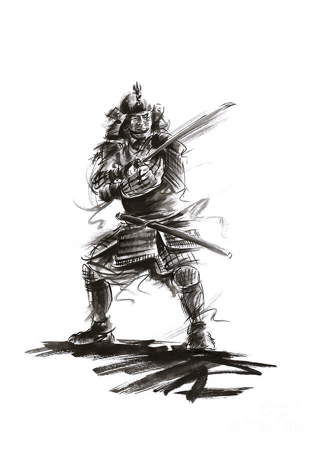 647x900 Samurai Complete Armor Warrior Steel Silver Plate Japanese - Japanese Warrior Drawing