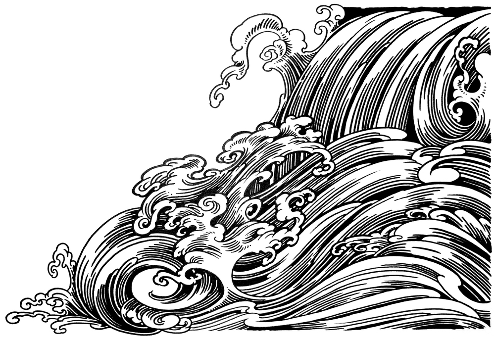 1000x687 Drawing Christopher D Brand - Japanese Water Drawing