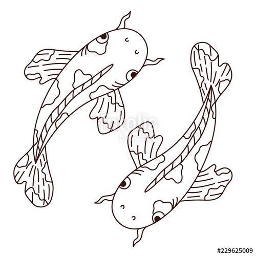 500x500 Japanese Fish Vector Drawing Stock Image And Royalty Free Vector - Japanese Water Drawing