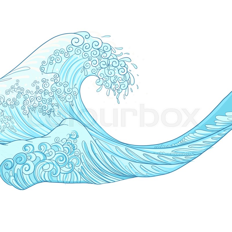 800x800 japanese wave, isolated drawing stock stock vector colourbox - Japanese Wave Drawing