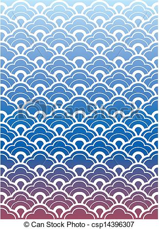 327x470 Japanese Wave Pattern Wallpaper Illustration Style - Japanese Wave Drawing