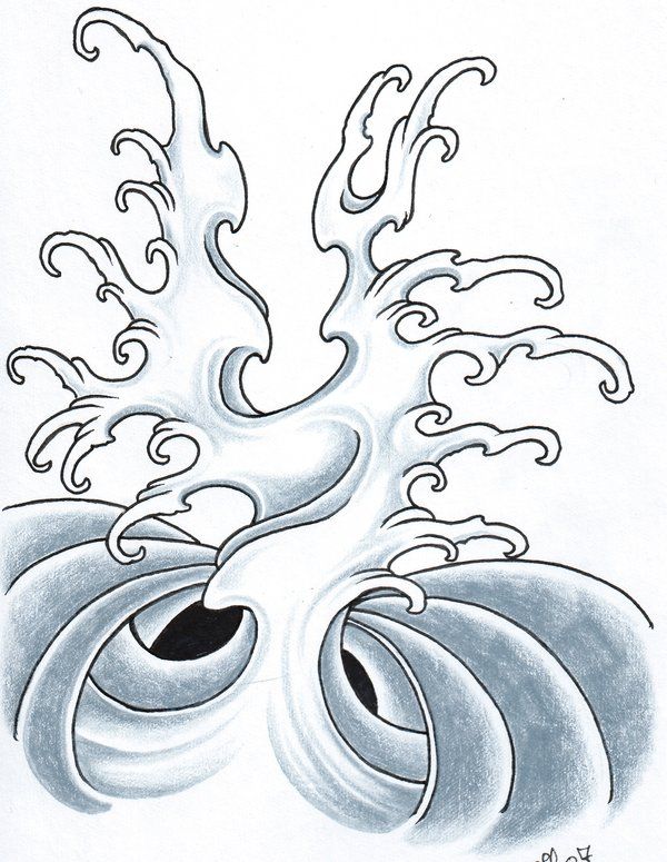 600x775 tilt wave leftright, add rocks either side and colour dodge - Japanese Wave Drawing