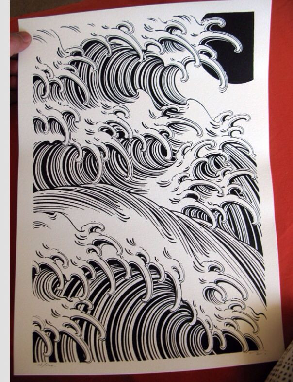 604x786 Draw Waves In Sketch Best Of Japanese Waves Tattoos - Japanese Wave Drawing