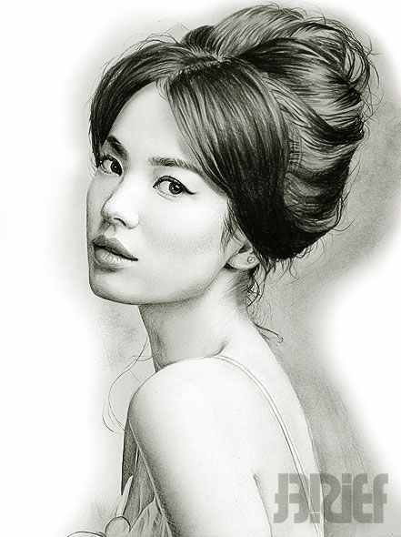441x590 song hye kyo drawing - Japanese Woman Drawing
