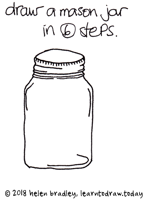 500x715 How To Draw A Mason Jar In Six Easy Steps Learn To Draw - Jar Drawing