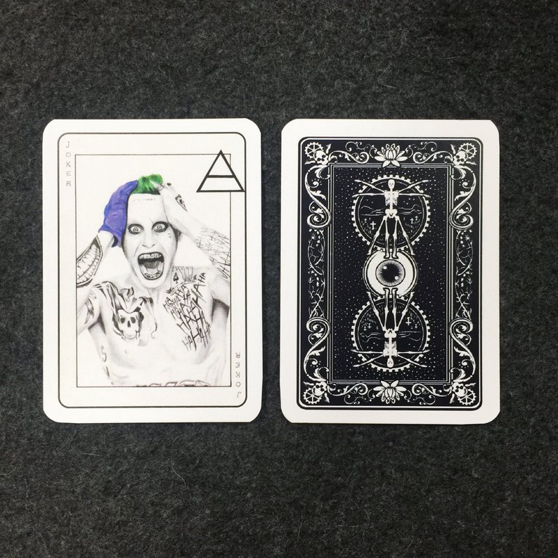794x794 Jared Leto Joker Card Etsy - Jared Leto Joker Drawing