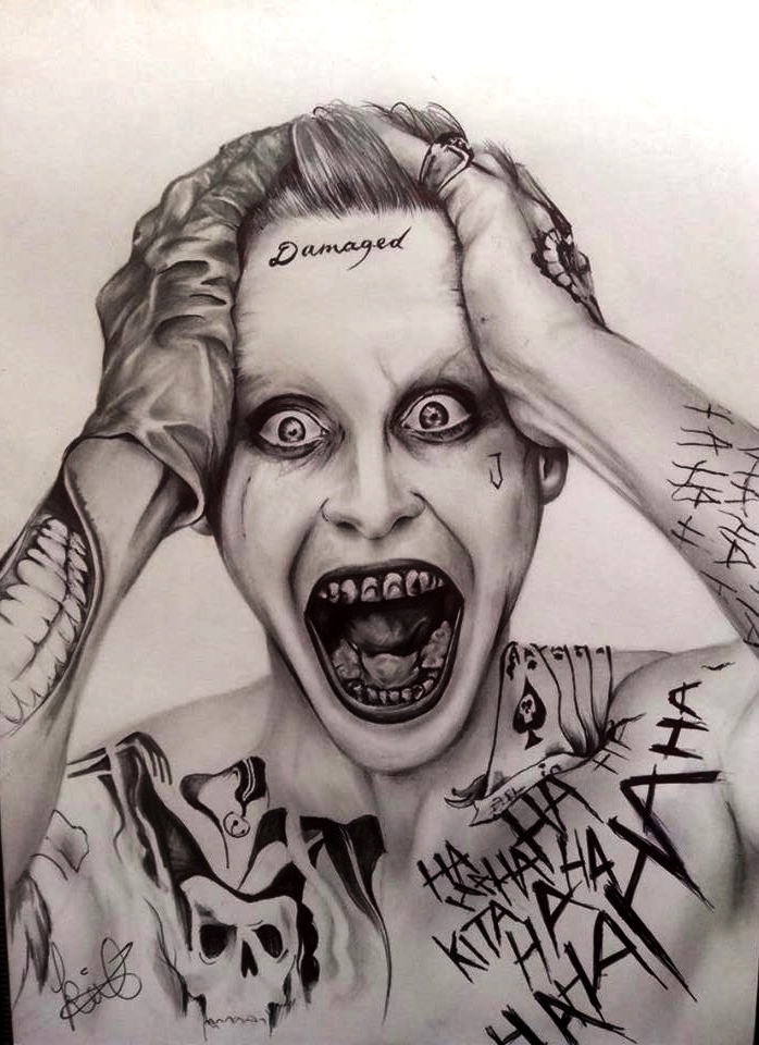698x960 Angel Art Jared Leto Joker - Jared Leto Joker Drawing