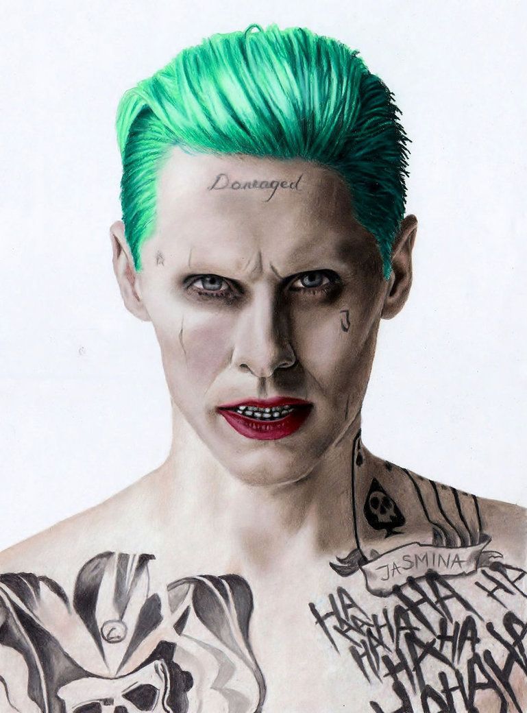 769x1040 Colored Pencil Drawing Of Jared Leto As The Joker - Jared Leto Joker Drawing
