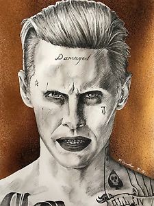 225x300 suicide squad joker original pen drawing painting fan art - Jared Leto Joker Drawing