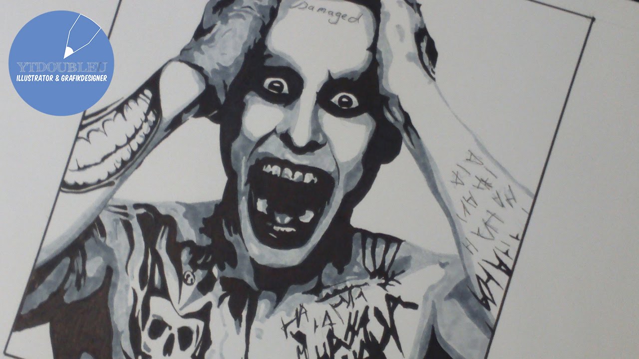 1280x720 drawing jared leto as the joker suicide squad dc comic - Jared Leto Joker Drawing
