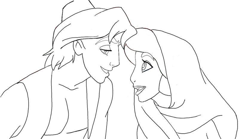 800x465 how to draw aladdin and jasmine about to kiss in easy steps - Jasmine Drawing