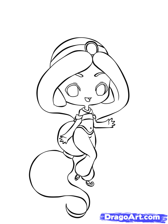 583x778 how to draw chibi jasmine, step - Jasmine Drawing