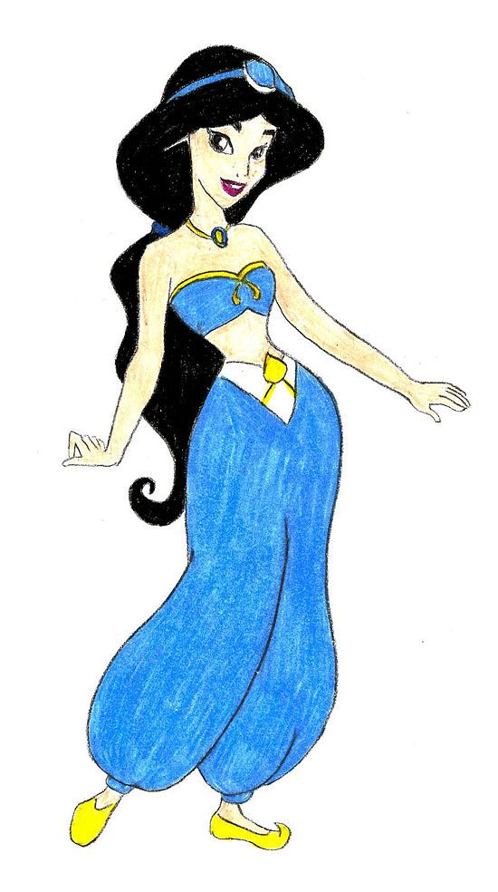 550x984 how to draw disney princess jasmine from aladdin steps - Jasmine Drawing