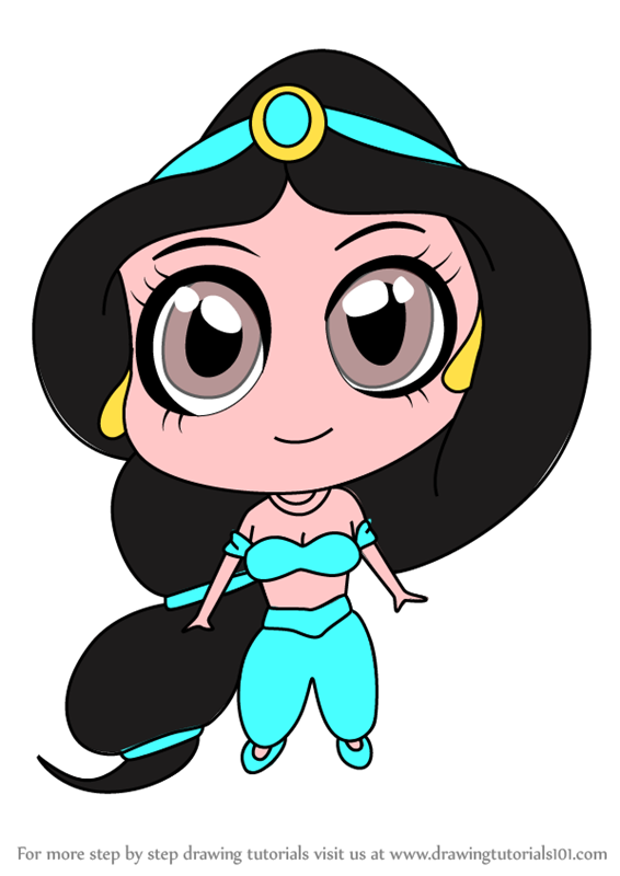566x800 Learn How To Draw Chibi Princess Jasmine - Jasmine Drawing
