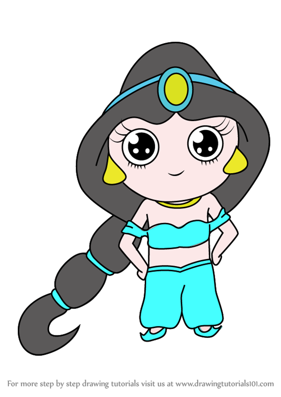 567x800 Learn How To Draw Kawaii Princess Jasmine - Jasmine Drawing