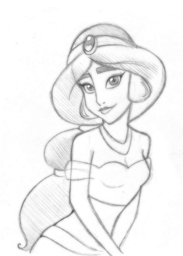 643x900 princess jasmine sketch disney princess jasmine drawings color - Jasmine Drawing