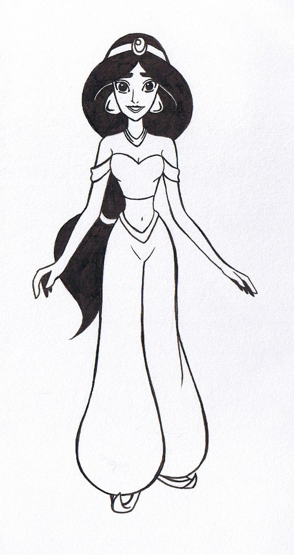 Princess Jasmine Sketch at Explore collection of