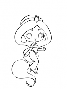 226x302 How To Draw Chibi Jasmine, Step - Jasmine Princess Drawing