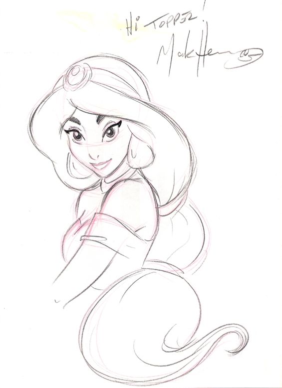 565x778 Preproduction Sketches - Jasmine Princess Drawing